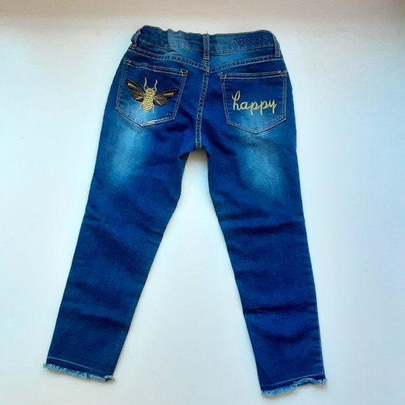 VIGOSS girl’s “Bee Happy” ankle skinny blue jeans (7) - Picture 1 of 9